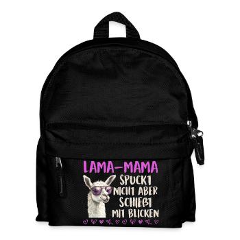 Soon mom LLAMA MOM DOESN'T SPIT LOOKS - Kids' Backpack - black - Front