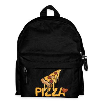Pizza Love lettering - Kids' Backpack - black - Front