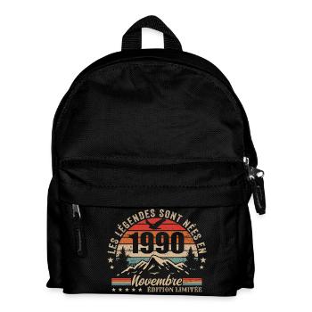 génial depuis novembre 1990 | novembre 1990 - Sac à dos Enfant - noir - Devant