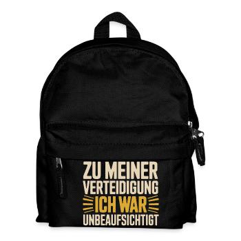 In my defense, I was unattended - Kids' Backpack - black - Front