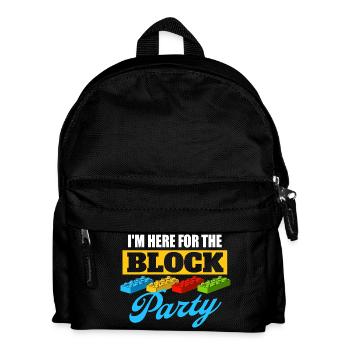 Ich bin hier für den Block Party Brick Builder Block  - Kinder Rucksack - Schwarz - Vorne