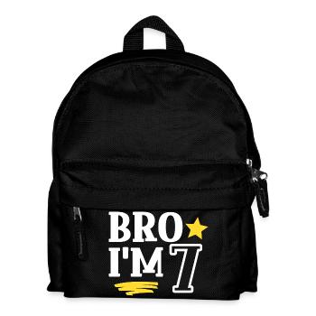 Bro ich bin 7 Jahre Alt Lustig Cool Geburtstag - Kinder Rucksack - Schwarz - Vorne