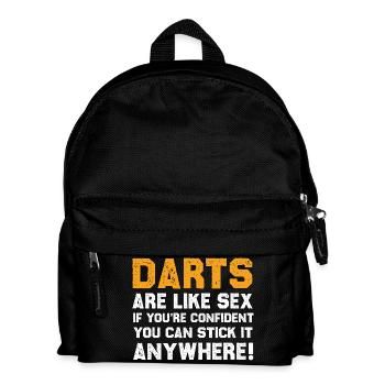 Funny Darts Quote Shirt - Kids' Backpack - black - Front