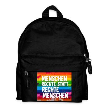 Human Rights Instead of Right-Wing People Statement - Kids' Backpack - black - Front