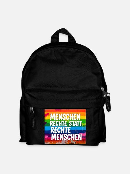 Menschenrechte statt rechte Menschen Statement - Kinder Rucksack - Schwarz