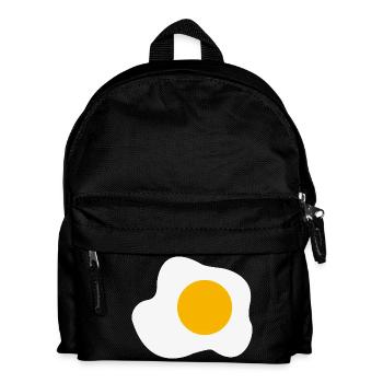 Spiegelei Frühstück Grafik Humor - Kinder Rucksack - Schwarz - Vorne