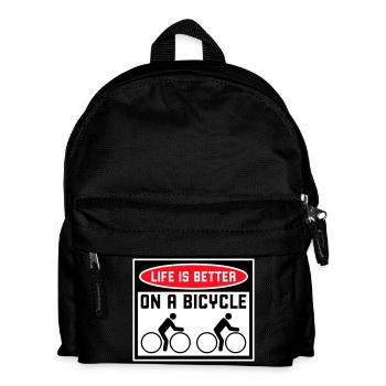 Life is better on a bicycle Radfahren Spruch Sport - Kinder Rucksack - Schwarz - Vorne