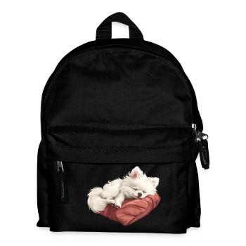 Chiot Spitz endormi - Sac à dos Enfant - noir - Devant