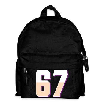 6 7 – Trendy minimalist text design, - Kids' Backpack - black - Front
