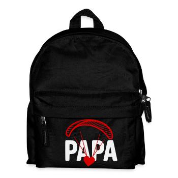 Papa Gleitschirm mit Herz - Kinder Rucksack - Schwarz - Vorne