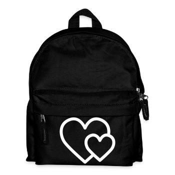 Small heart in front of a big heart - Kids' Backpack - black - Front