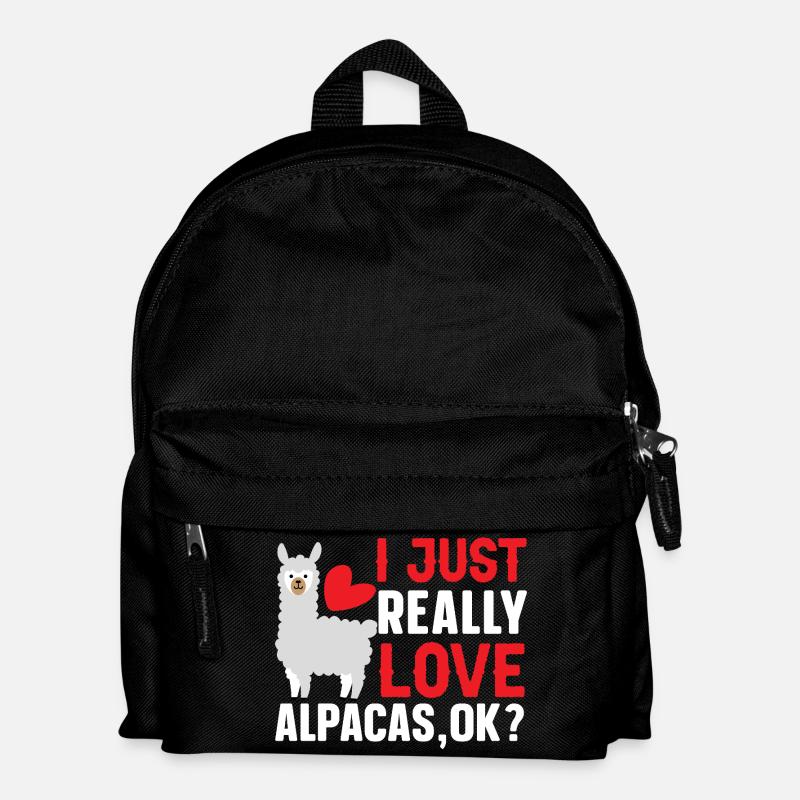 Ich liebe Alpakas einfach wirklich, okay? - Kinder Rucksack - Schwarz