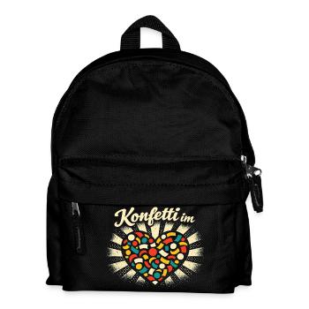 Konfetti Im Herzen - Süße Geschenkidee - Kinder Rucksack - Schwarz - Vorne