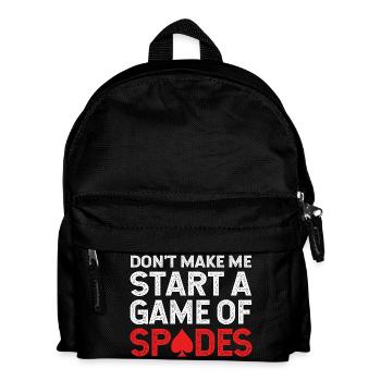 Kartenspiel Pik Pikass Spielkarte - Kinder Rucksack - Schwarz - Vorne
