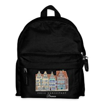 Ville libre hanséatique de Brême - Dessin de la rangée de maisons - Sac à dos Enfant - noir - Devant