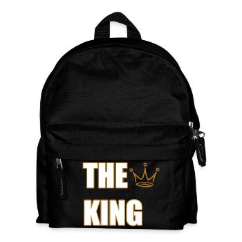 THE KING – Bold Royal Statement Design - Kinder Rucksack - Schwarz - Vorne