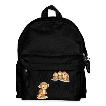 Baby Monkey Punch - Viral Sad Monkey - Kinder Rucksack - Schwarz - Vorne