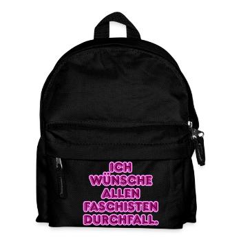 Gegen Faschisten Pink Protest - Kinder Rucksack - Schwarz - Vorne