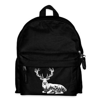 Hirsch - Kinder Rucksack - Schwarz - Vorne
