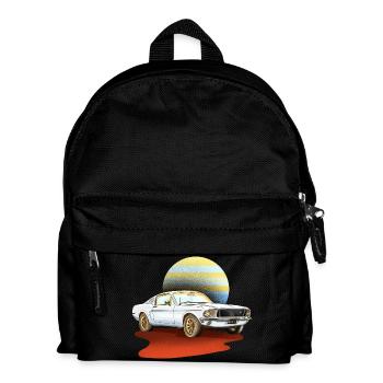Retro white car – classic vintage - Kids' Backpack - black - Front