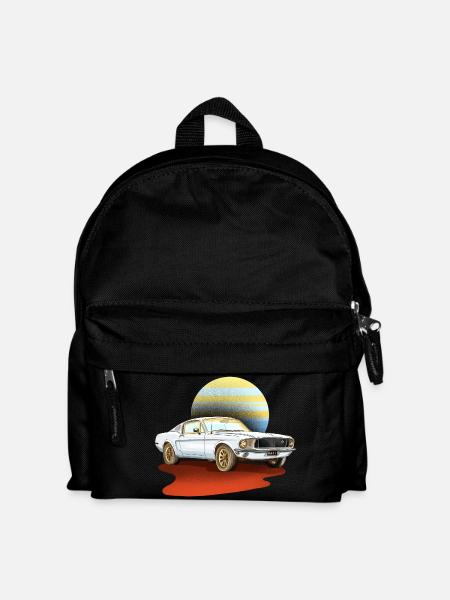 Retro white car – classic vintage - Kids' Backpack - black