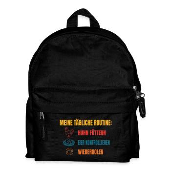Meine tägliche Huhn-Routine - Kinder Rucksack - Schwarz - Vorne