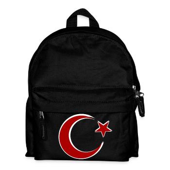 Roter Mond-Stern Motiv Türkei - Kinder Rucksack - Schwarz - Vorne