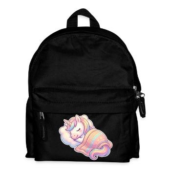 Einhorn Schlafen - Kinder Rucksack - Schwarz - Vorne