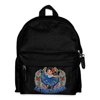 Salvadoran Flag Salvadoran Girl Traditional - Kids' Backpack - black - Front