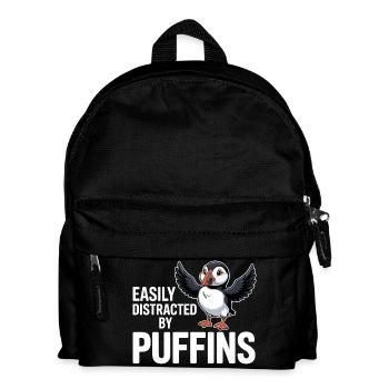 Easily Distracted By Puffins Lustiger - Kids' Backpack - black - Front
