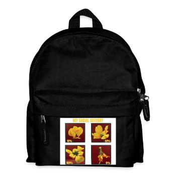 My Social Battery Funny Yellow Tulip Flower  - Kids' Backpack - black - Front