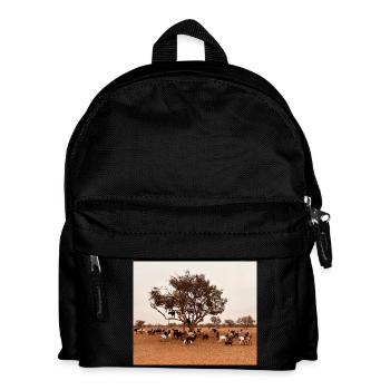 Des chèvres sous un arbre dans la savane - Sac à dos Enfant - noir - Devant