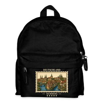 Deutschland Bamberg Vintage Reisemarke - Kinder Rucksack - Schwarz - Vorne