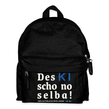 Des KI schon no selba! 100% natürliche Intelligenz - Kinder Rucksack - Schwarz - Vorne