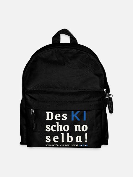 Des KI scho no selba! 100% natürliche Intelligenz - Kinder Rucksack - Schwarz