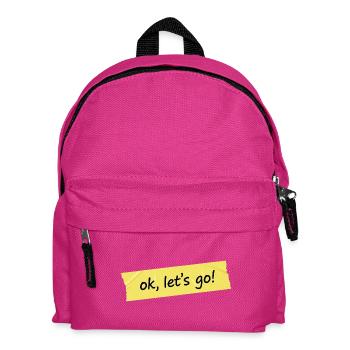 Ok, los geht's! Gelbes Tape-Design - Kinder Rucksack - Fuchsia - Vorne