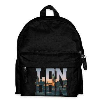 London Stadt Typographie - Kinder Rucksack - Schwarz - Vorne