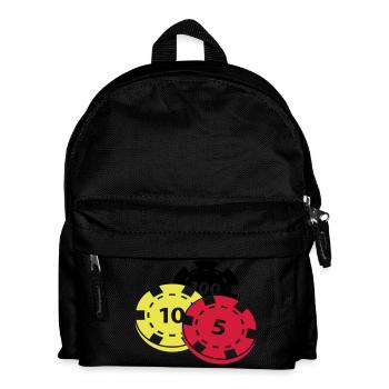 Pokerchips - Kinder Rucksack - Schwarz - Vorne