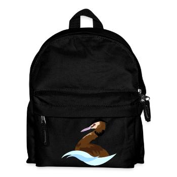 Haubentaucher Logo - Kinder Rucksack - Schwarz - Vorne