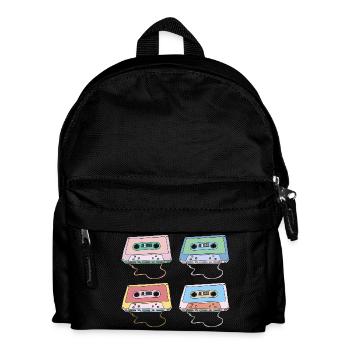 Cassette Compact Cassette Magnétique Bande rétro - Sac à dos Enfant - noir - Devant