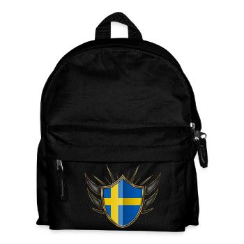 Sweden flag gold emblem 014 - Kids' Backpack - black - Front