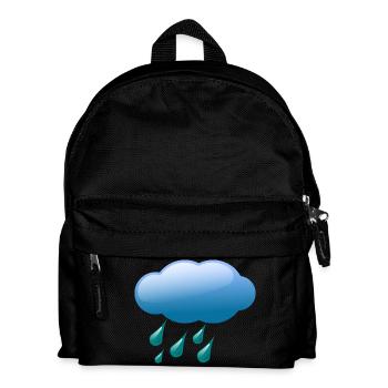 Wolken,Wetter,Regen - Kinder Rucksack - Schwarz - Vorne