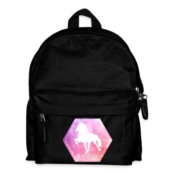 Islandpferd "Hexagon" - Kinder Rucksack - Schwarz - Vorne