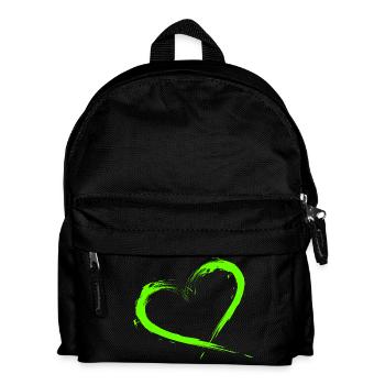 Herz Design Bürste Grün Hellgrün - Kinder Rucksack - Schwarz - Vorne