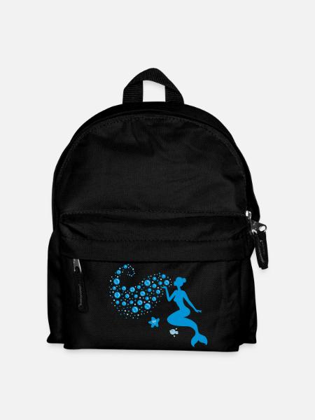 Sirène - sirène Kiss - Sirène - Mer - 2C - Sac à dos Enfant - noir