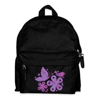 blumen muster - Kinder Rucksack - Schwarz - Vorne