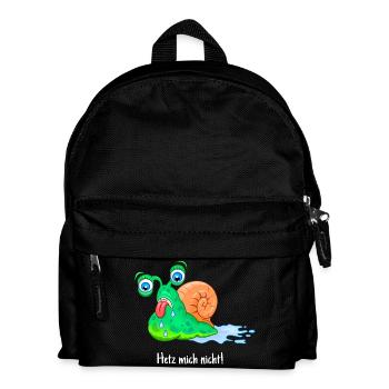 Nicht hetzen, dicke Schnecke, fett, laufen, - Kinder Rucksack - Schwarz - Vorne