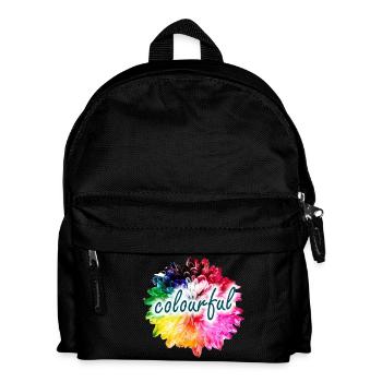 Explosion des couleurs des fleurs arc-en-ciel - Sac à dos Enfant - noir - Devant
