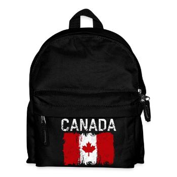 Distressed Canada Flag Print - Kids' Backpack - black - Front