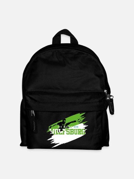 Grün Weiß Wolfsburg Fussball - Kinder Rucksack - Schwarz